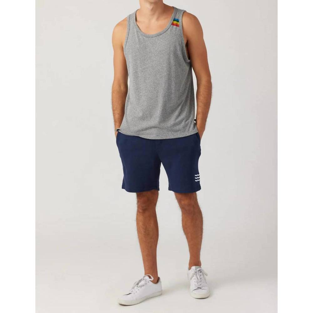 NEW SOL ANGELES men's rainbow stripe tank top in heather